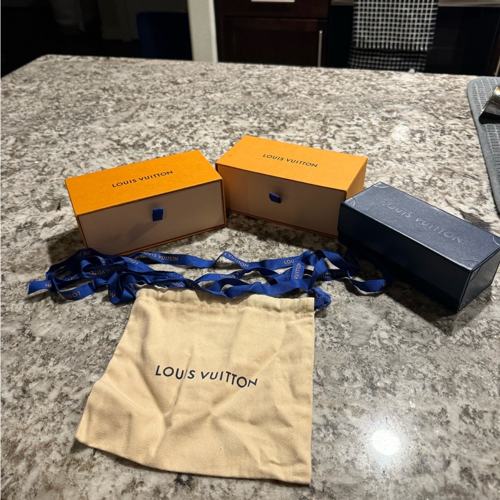 Authentic Louis Vuitton Sunglasses Boxes, Ribbon and Dust Bag